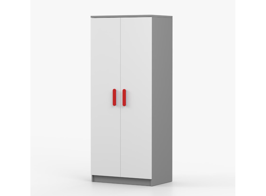Šatníková skriňa SCOUT - šedá/biela (8 variant)