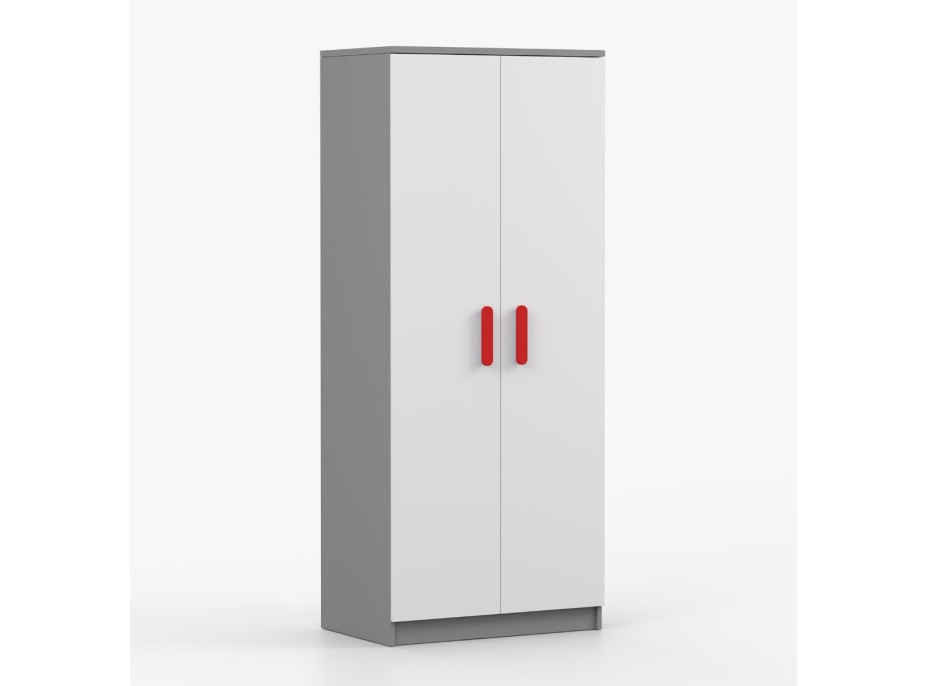 Šatníková skriňa SCOUT - šedá/biela (8 variant)