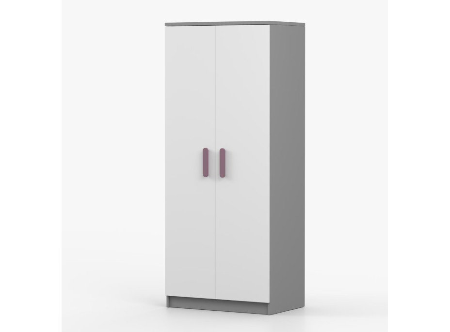 Šatníková skriňa SCOUT - šedá/biela (8 variant)