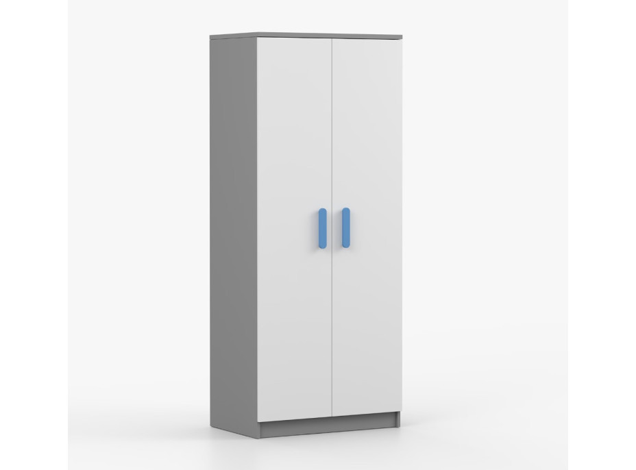 Šatníková skriňa SCOUT - šedá/biela (8 variant)