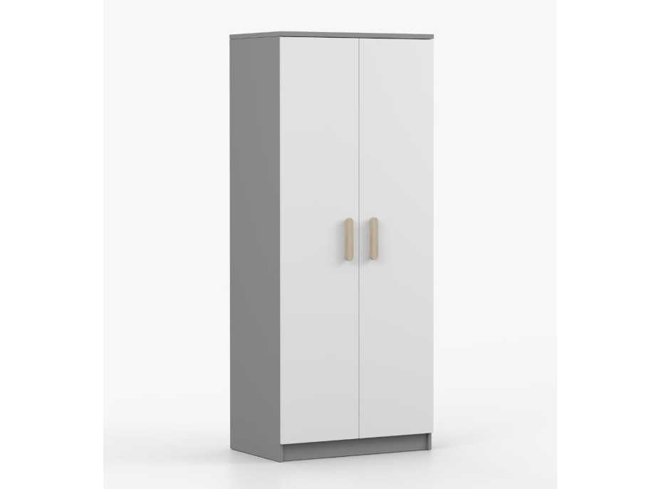 Šatníková skriňa SCOUT - šedá/biela (8 variant)