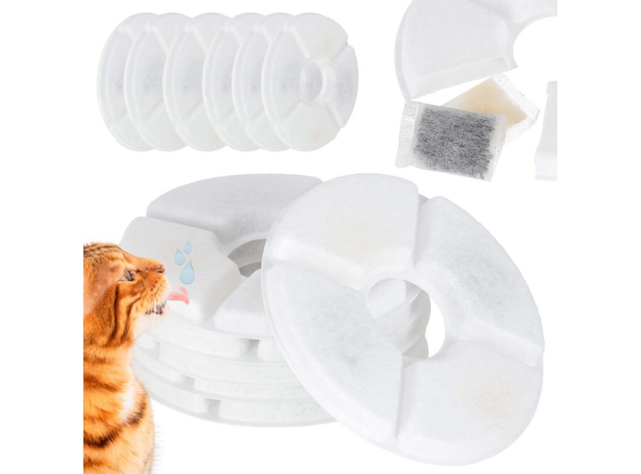 Náhradné filtre pre napájačku pre psov a mačky - sada 6 kusov