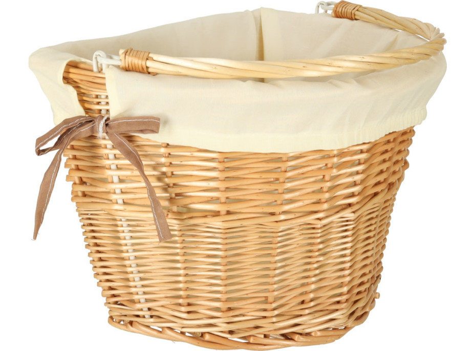 Prútený košík RALLEX na riadidlá bicykla - prírodný/biely