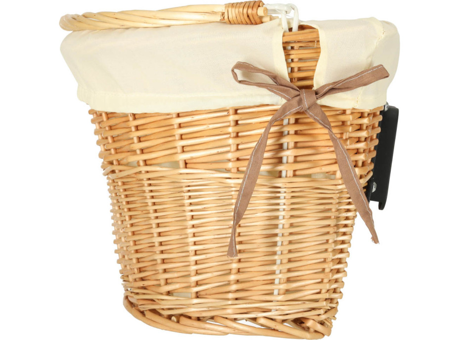 Prútený košík RALLEX na riadidlá bicykla - prírodný/biely