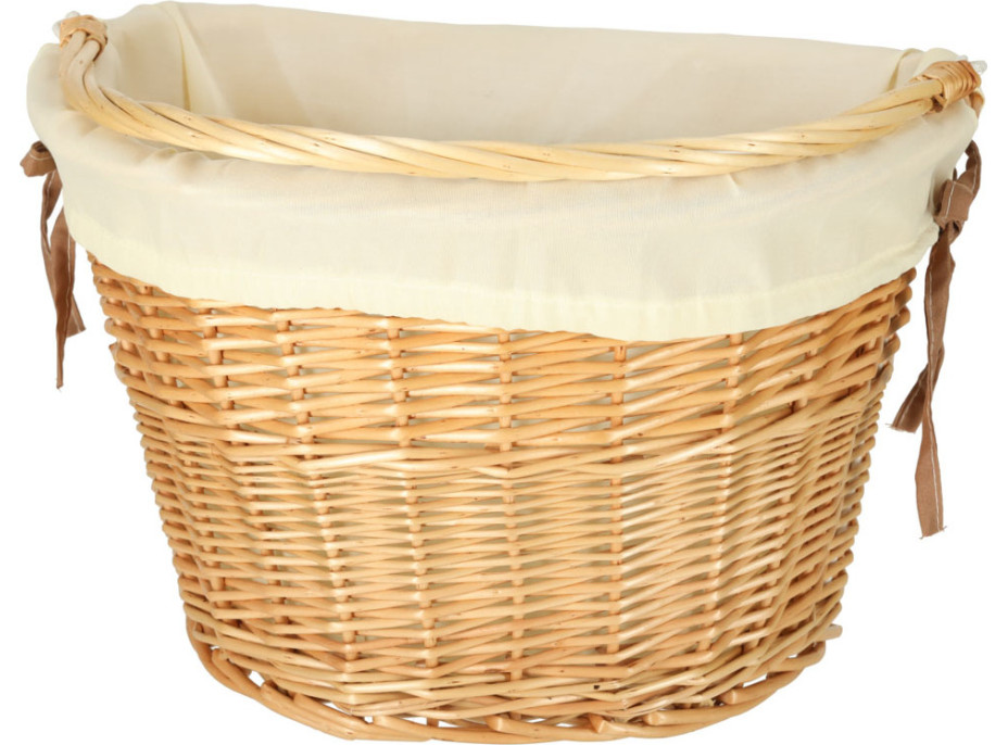 Prútený košík RALLEX na riadidlá bicykla - prírodný/biely