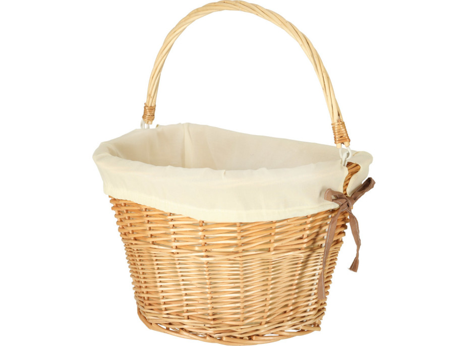 Prútený košík RALLEX na riadidlá bicykla - prírodný/biely