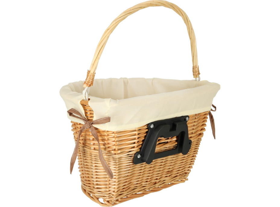 Prútený košík RALLEX na riadidlá bicykla - prírodný/biely