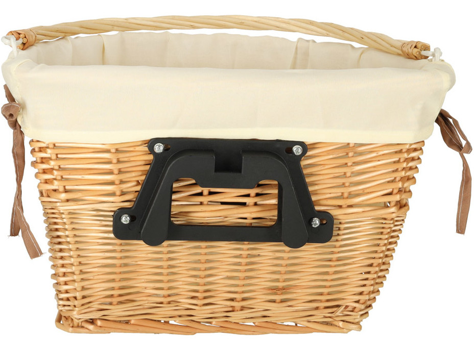 Prútený košík RALLEX na riadidlá bicykla - prírodný/biely
