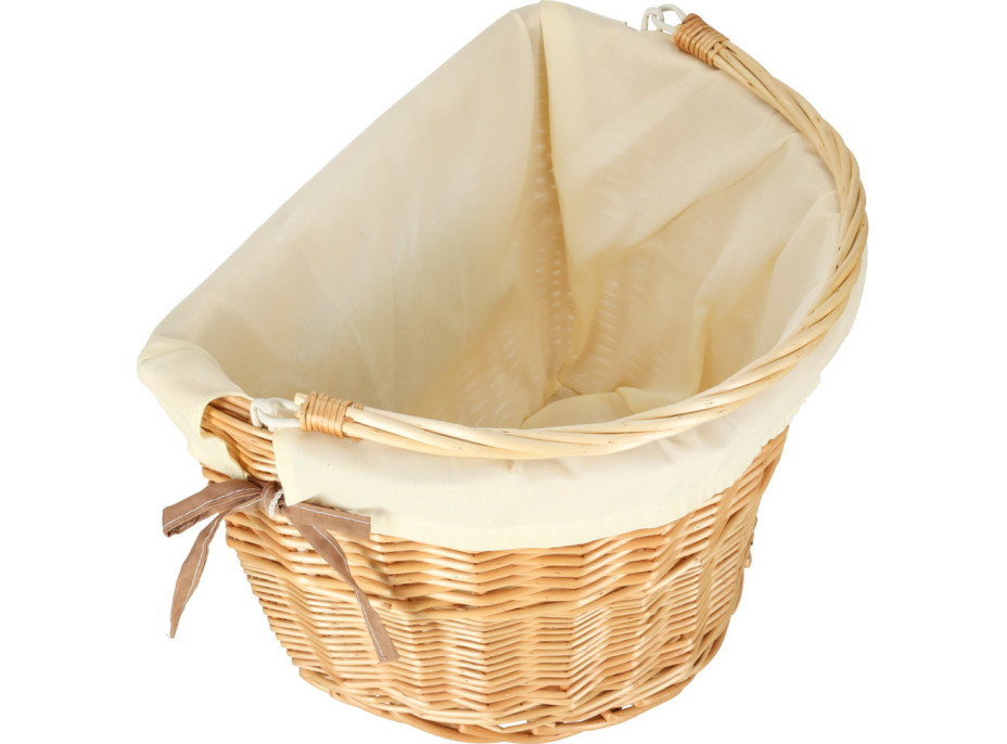 Prútený košík RALLEX na riadidlá bicykla - prírodný/biely