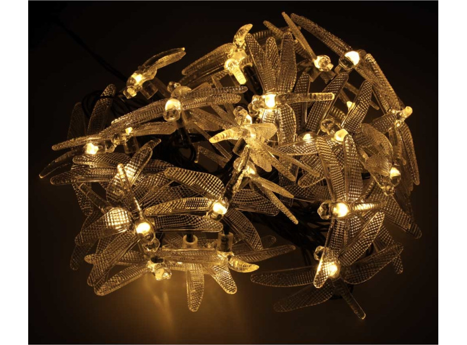 Solárne záhradné osvetlenie VÁŽKA - 6,5 m 30LED - teplá biela