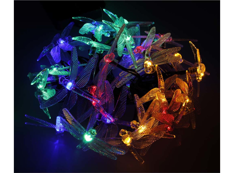 Solárne záhradné osvetlenie VÁŽKA - 6,5 m 30LED - multicolour