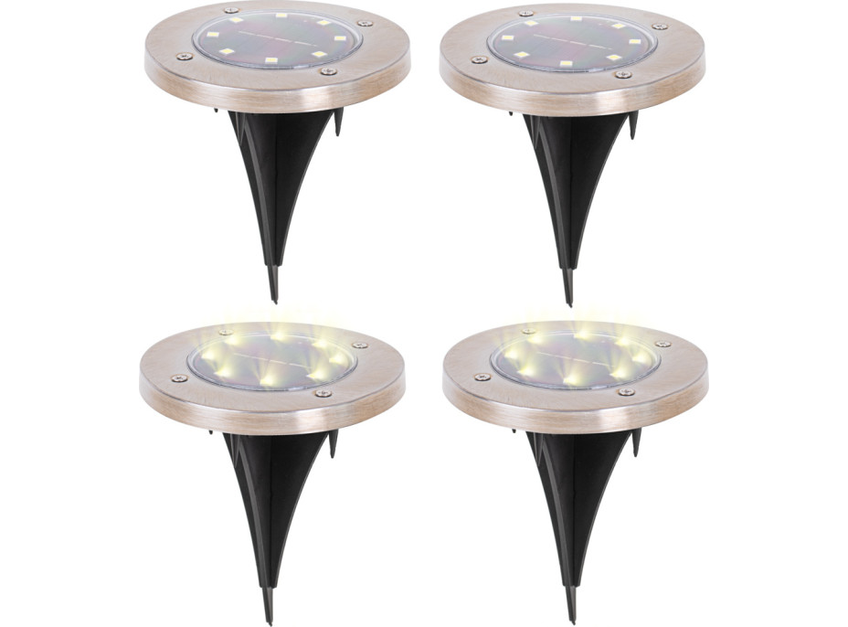 Solárne záhradné svetlá 8 LED - 4 ks - teplá biela