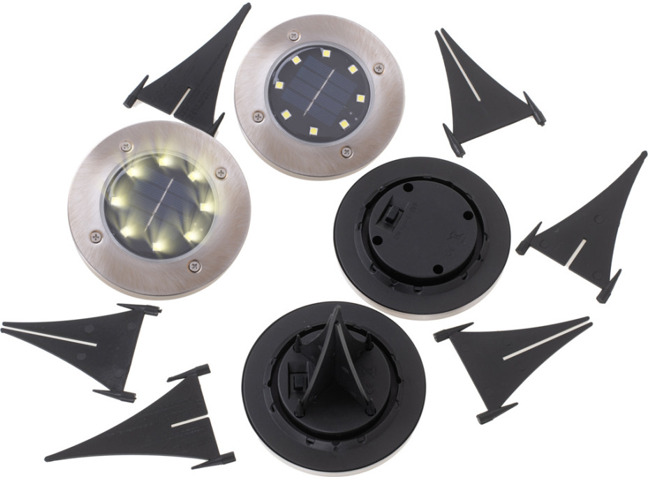 Solárne záhradné svetlá 8 LED - 4 ks - teplá biela