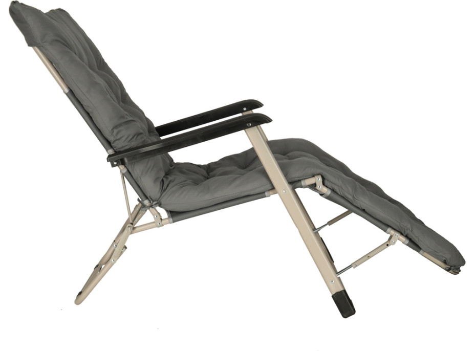 Záhradné lehátko LUARO s vankúšom - šedé