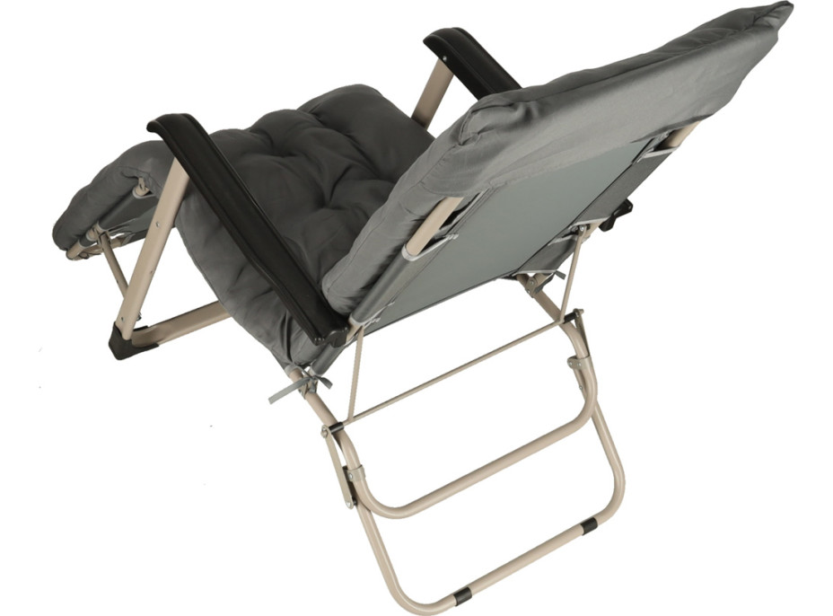 Záhradné lehátko LUARO s vankúšom - šedé