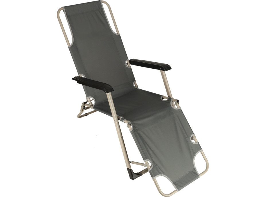 Záhradné lehátko LUARO s vankúšom - šedé