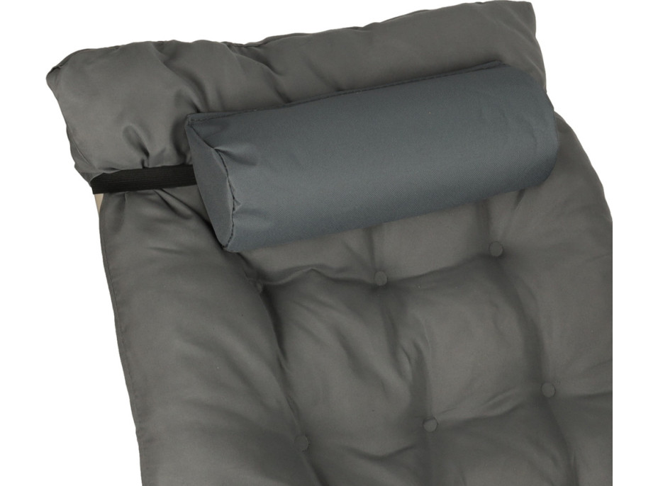 Záhradné lehátko LUARO s vankúšom - šedé