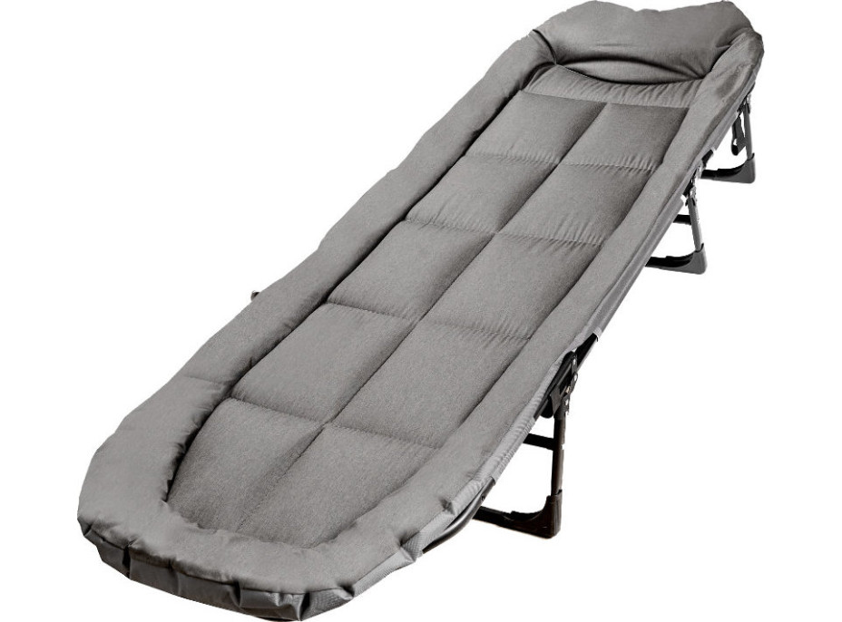 Kempingová skladacia posteľ LUARO - 190x63x30 cm - šedá