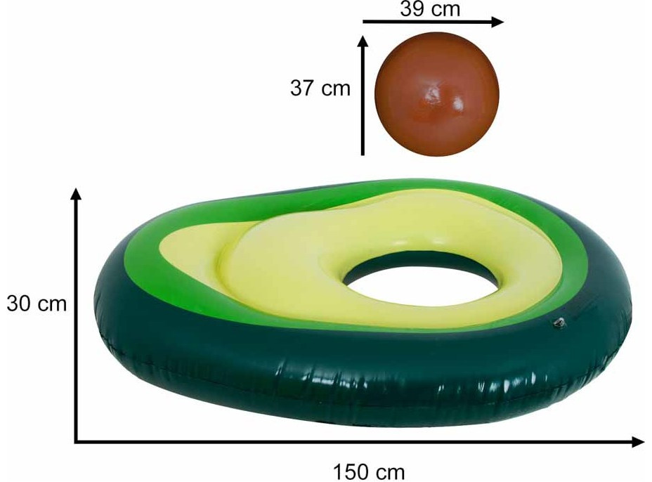 Nafukovacie lehátko s loptou Avokádo - 150 cm