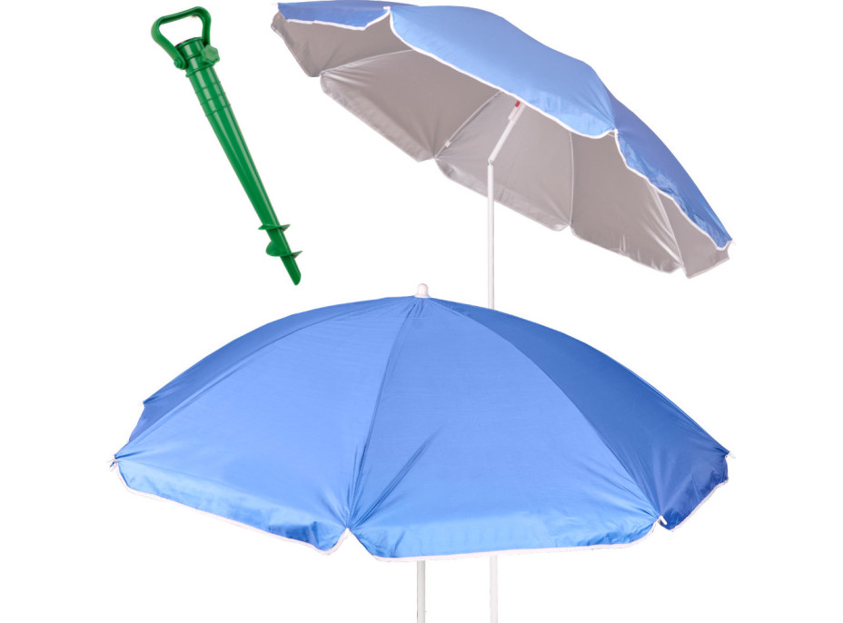 Plážový nastaviteľný slnečník 150 cm - modrý