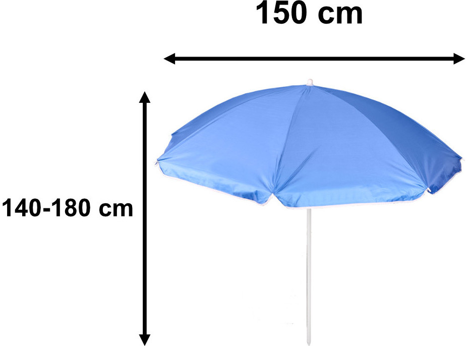 Plážový nastaviteľný slnečník 150 cm - modrý