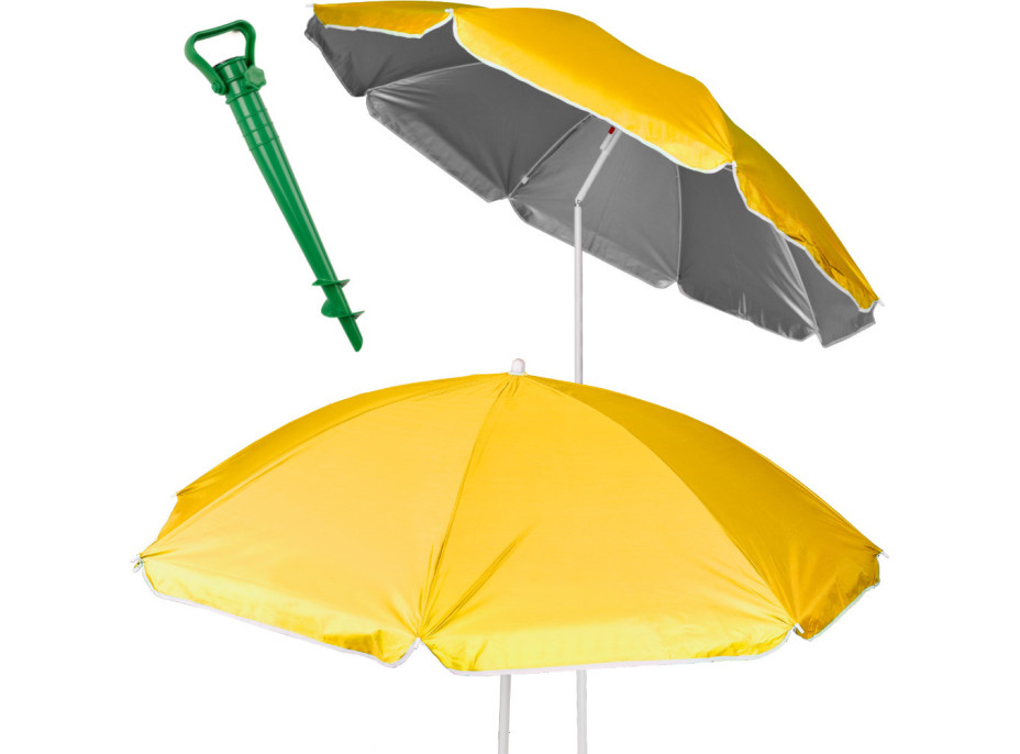 Plážový nastaviteľný slnečník 150 cm - žltý