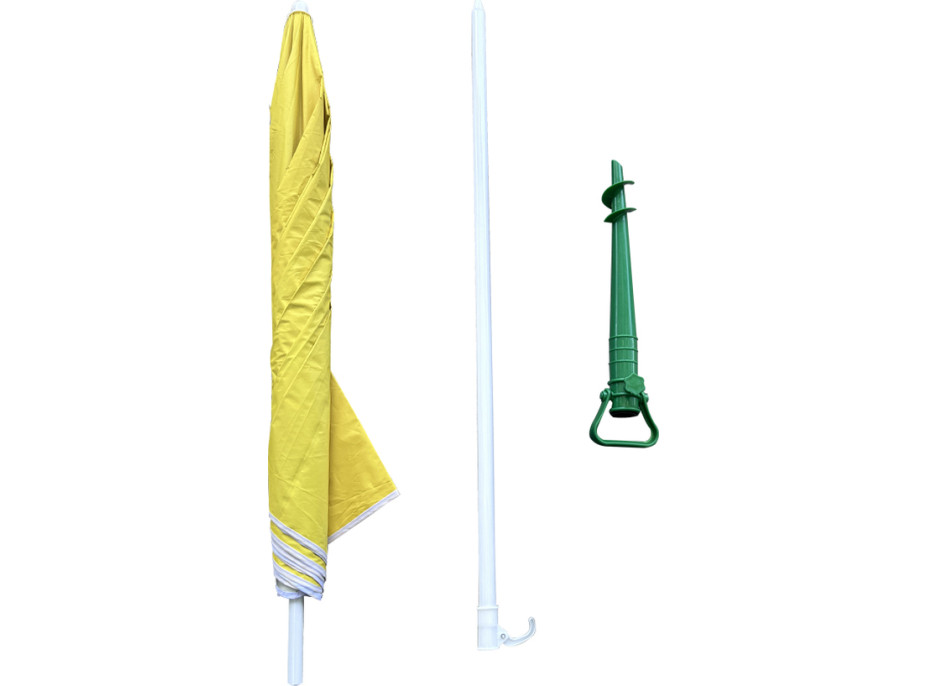 Plážový nastaviteľný slnečník 150 cm - žltý