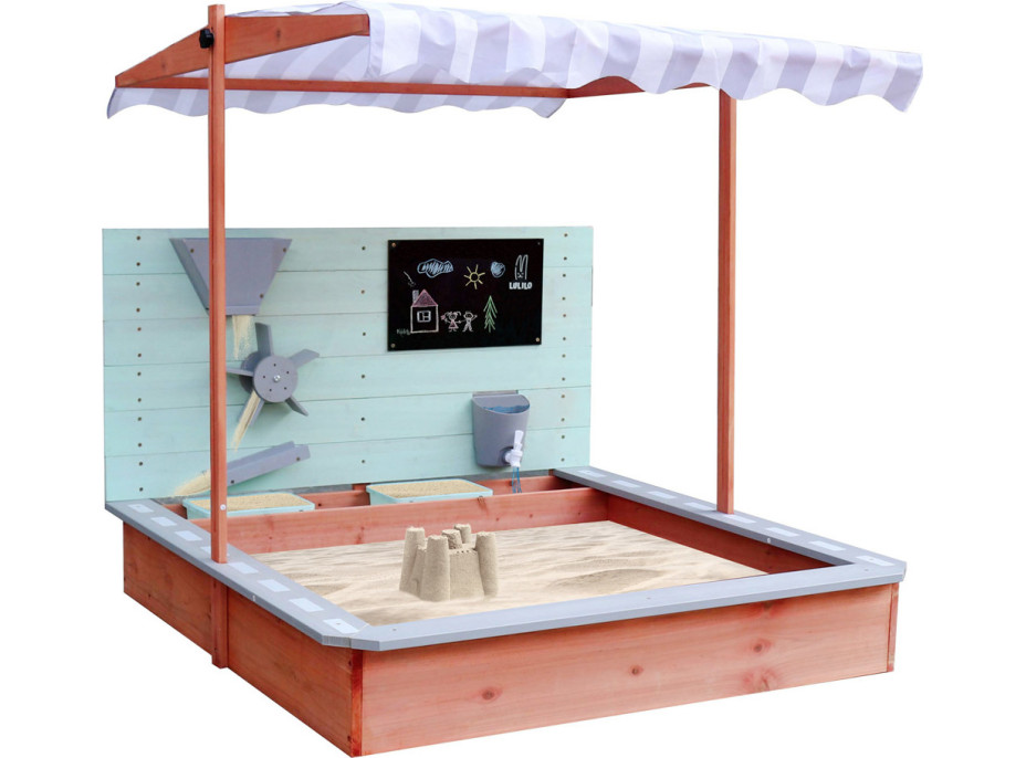 Drevené pieskovisko LULILO Sablo s otočnou strechou