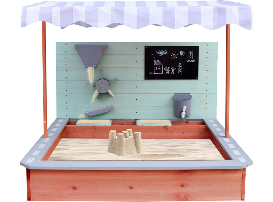 Drevené pieskovisko LULILO Sablo s otočnou strechou