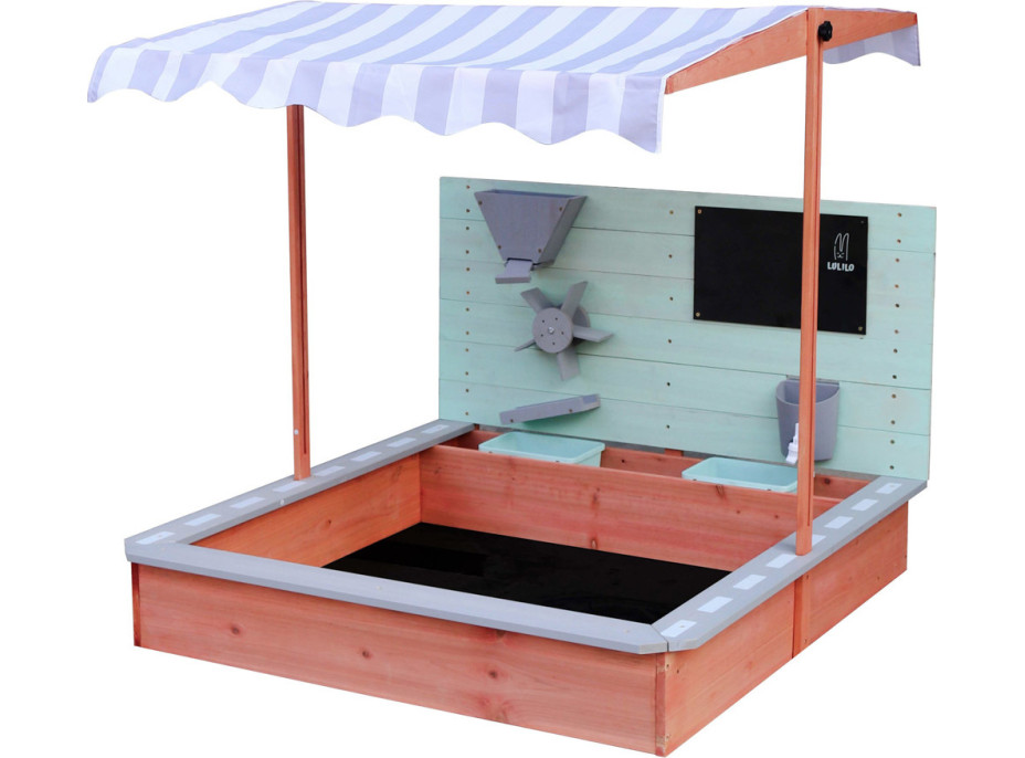 Drevené pieskovisko LULILO Sablo s otočnou strechou