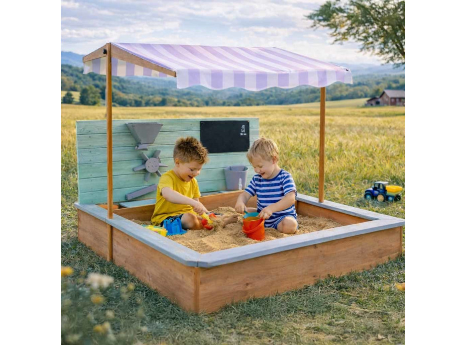 Drevené pieskovisko LULILO Sablo s otočnou strechou