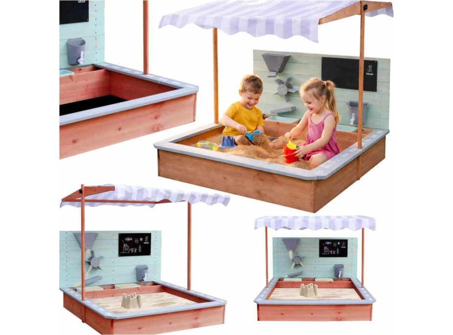 Drevené pieskovisko LULILO Sablo s otočnou strechou