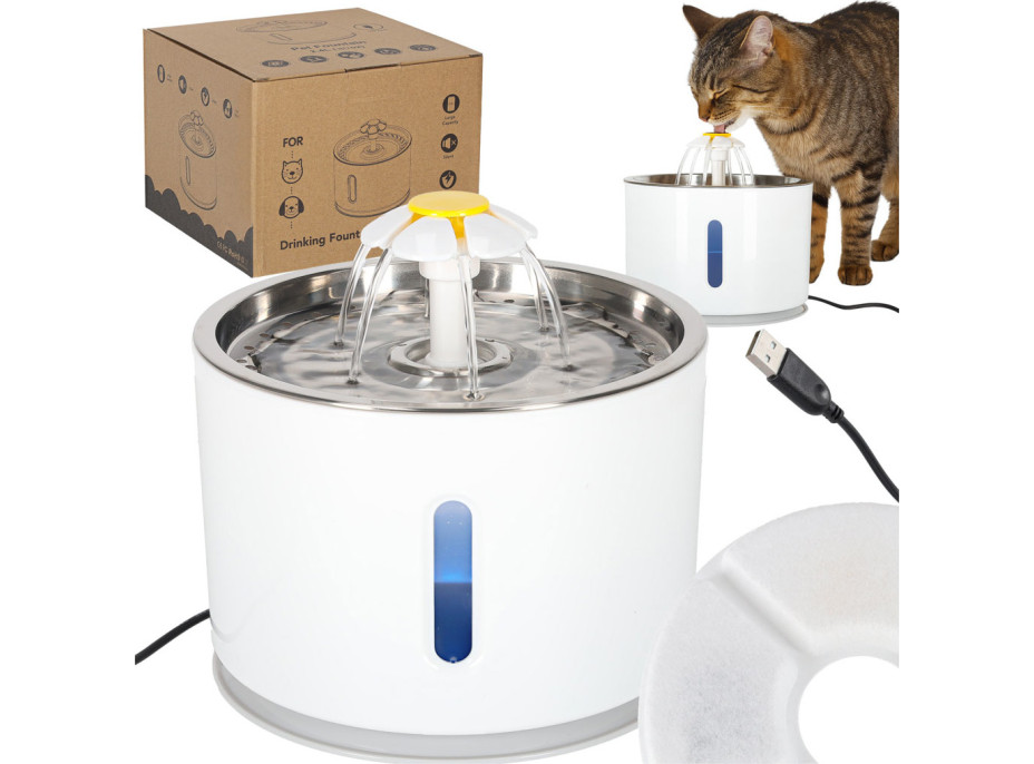 Automatická LED napájačka pre psy a mačky - 2,4l