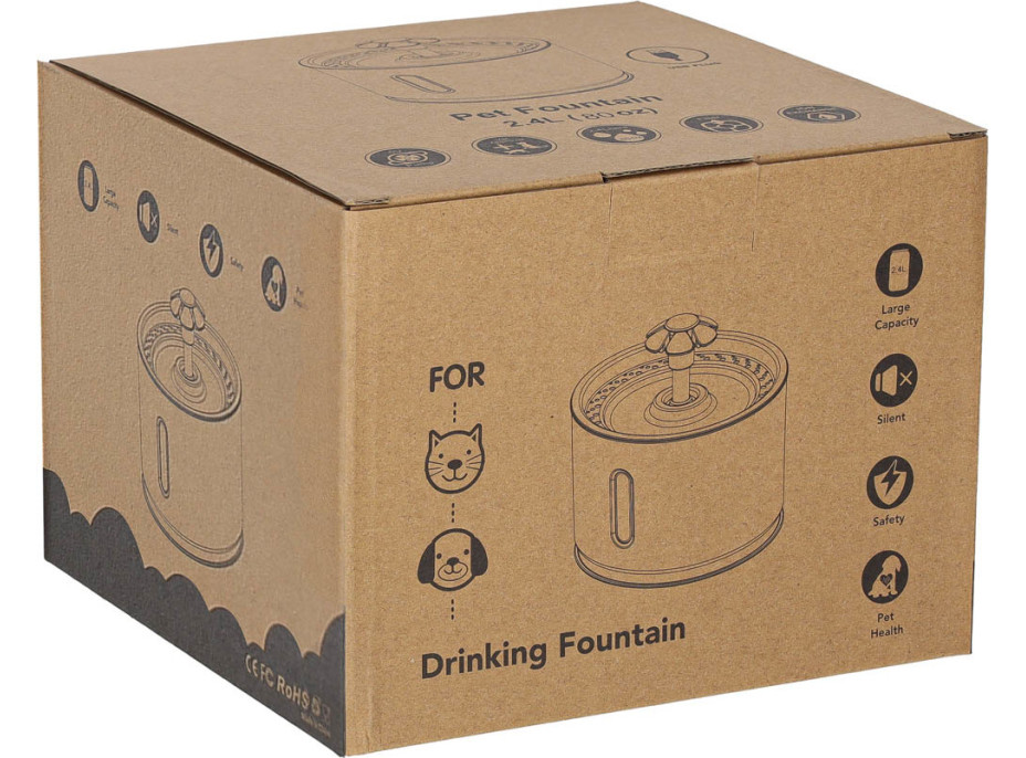 Automatická LED napájačka pre psy a mačky - 2,4l