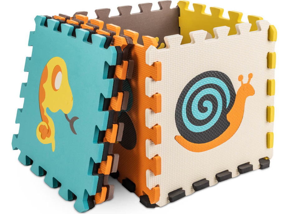 Penová podložka pre deti Farebné zvieratká - 85x85x1 cm - 9 ks