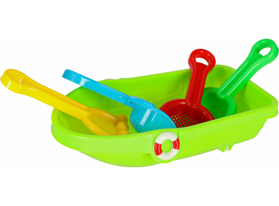 Súprava formičiek na piesok Loď so striekacou pištoľou - 12 kusov