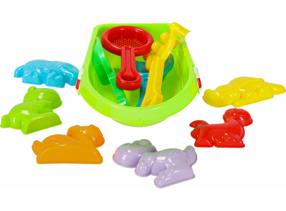 Súprava formičiek na piesok Loď so striekacou pištoľou - 12 kusov