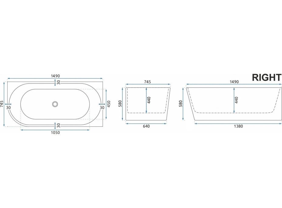 (KÓPIA) Rohová akrylová vaňa SYDNEY 150cm