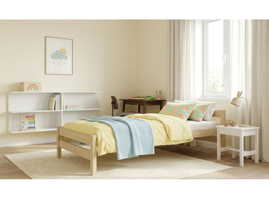 Detská posteľ z masívu borovice ALEXANDR - 200x90 cm - bez povrchových úprav