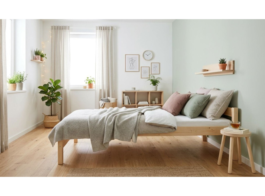 Detská posteľ z masívu borovice ALEXANDR - 180x80 cm - bez povrchových úprav