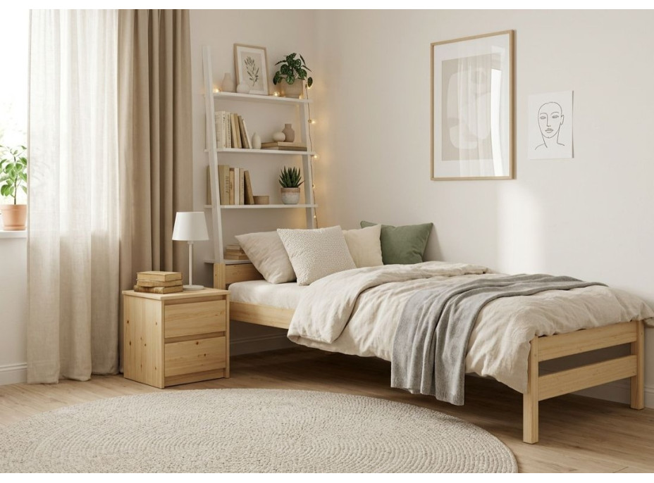 Detská posteľ z masívu borovice ALEXANDR - 160x80 cm - bez povrchových úprav
