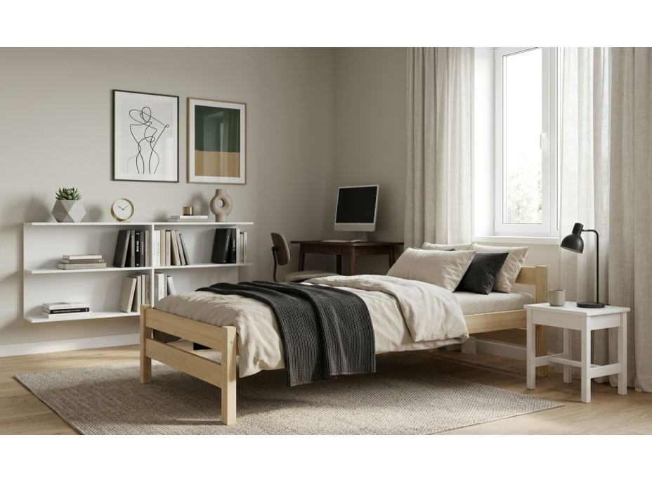 Detská posteľ z masívu borovice ALEXANDR - 160x80 cm - bez povrchových úprav