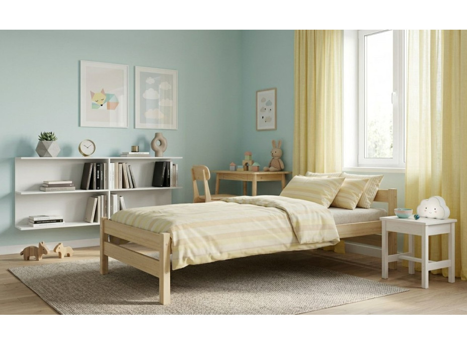Detská posteľ z masívu borovice ALEXANDR - 160x80 cm - bez povrchových úprav
