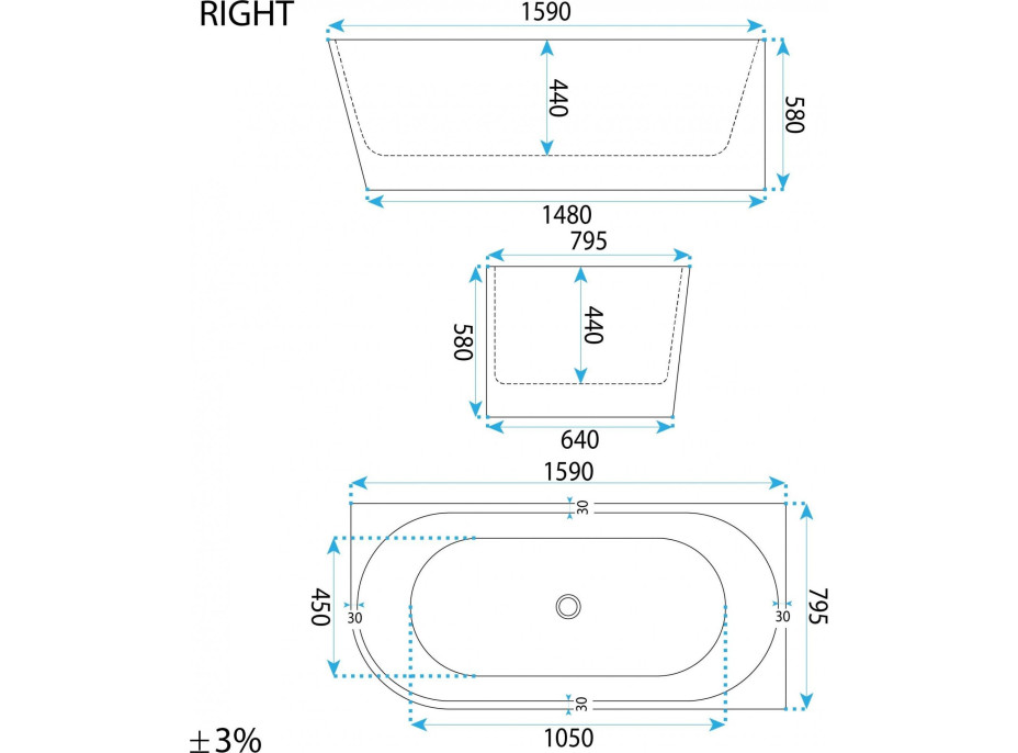 (KÓPIA) Rohová akrylová vaňa SYDNEY 160cm