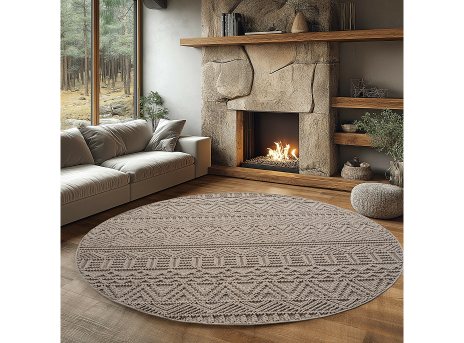 Kusový koberec Helix 2202 beige kruh