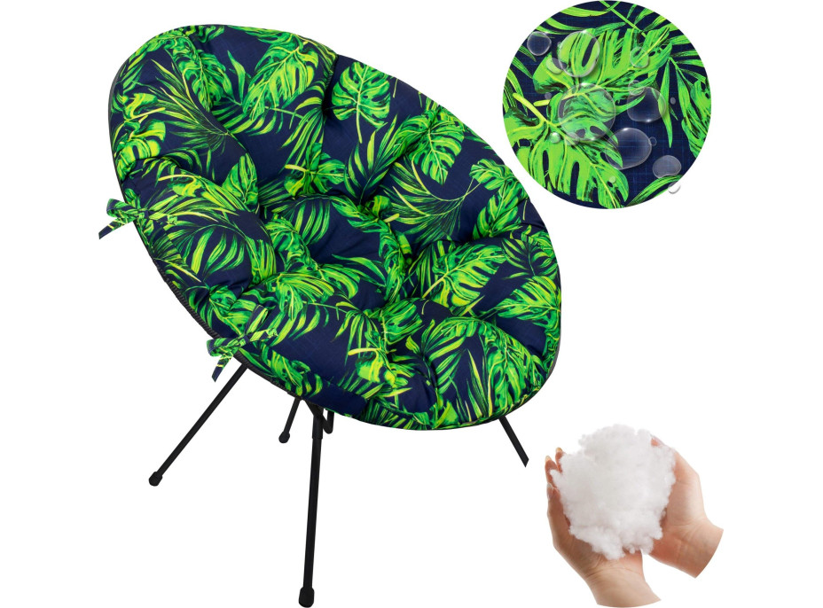 Vodeodolný vankúš do záhradného kresla ACAPULCO 90x105 cm - Monstera Granat