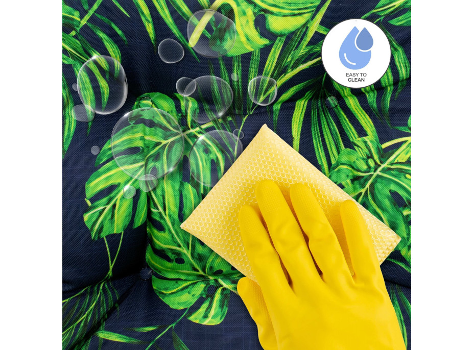 Vodeodolný vankúš do záhradného kresla ACAPULCO 90x105 cm - Monstera Granat