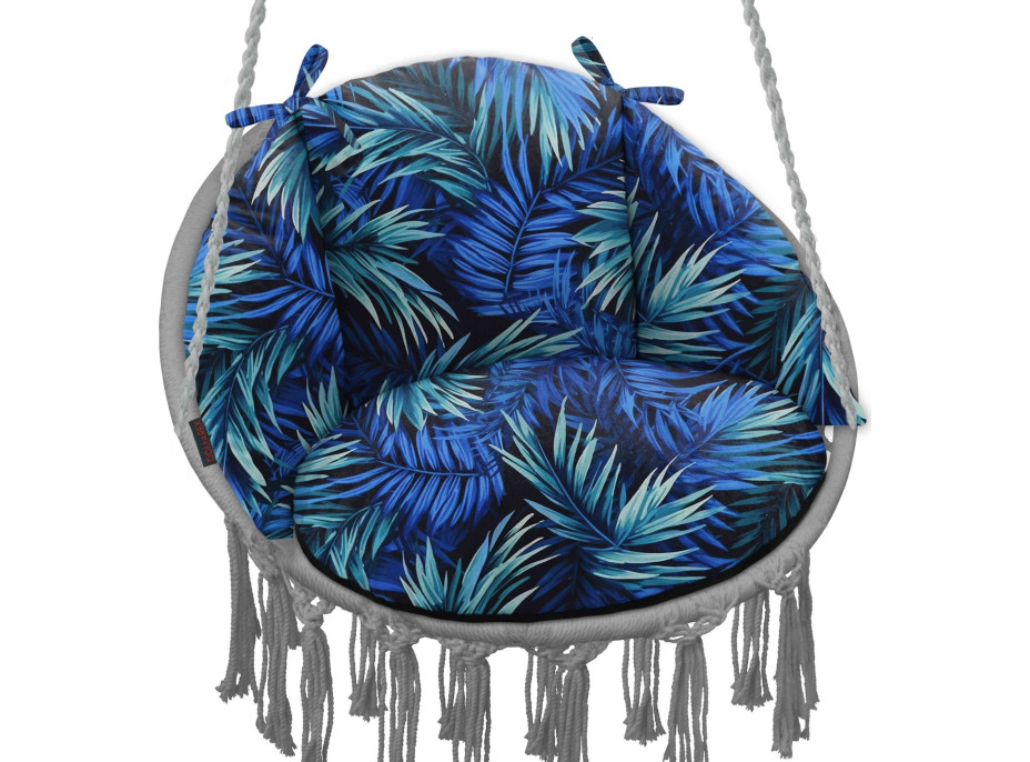 Vodeodolný obojstranný vankúš do závesného kresla LUNA UP - Blue Passion + čierna