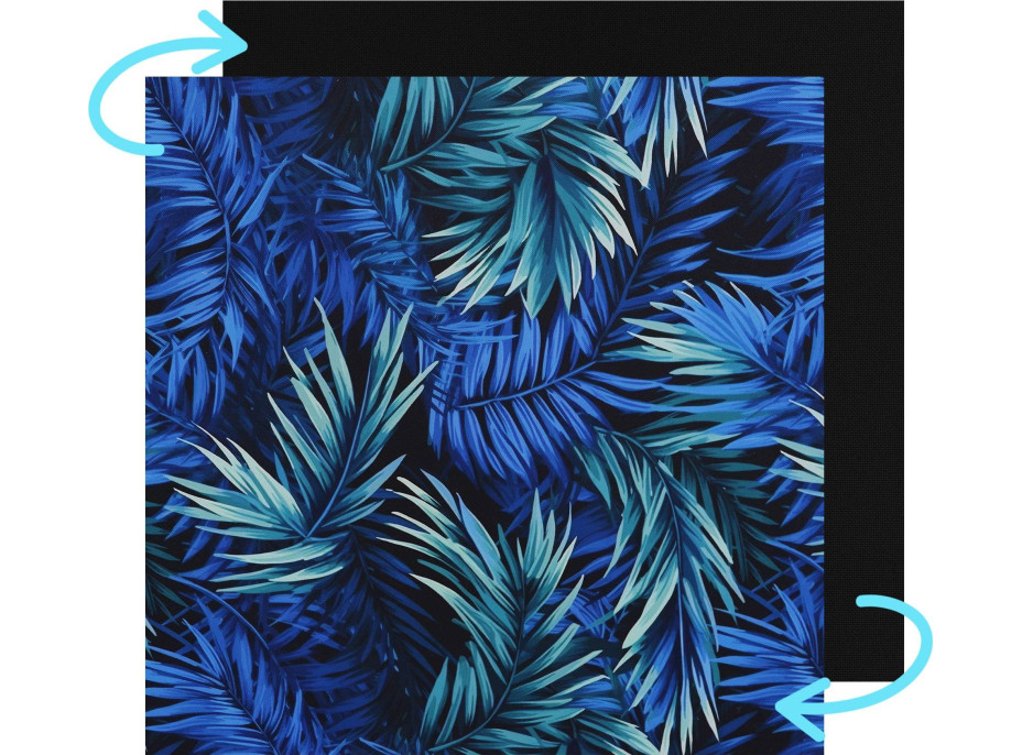 Vodeodolný obojstranný vankúš do závesného kresla LUNA UP - Blue Passion + čierna