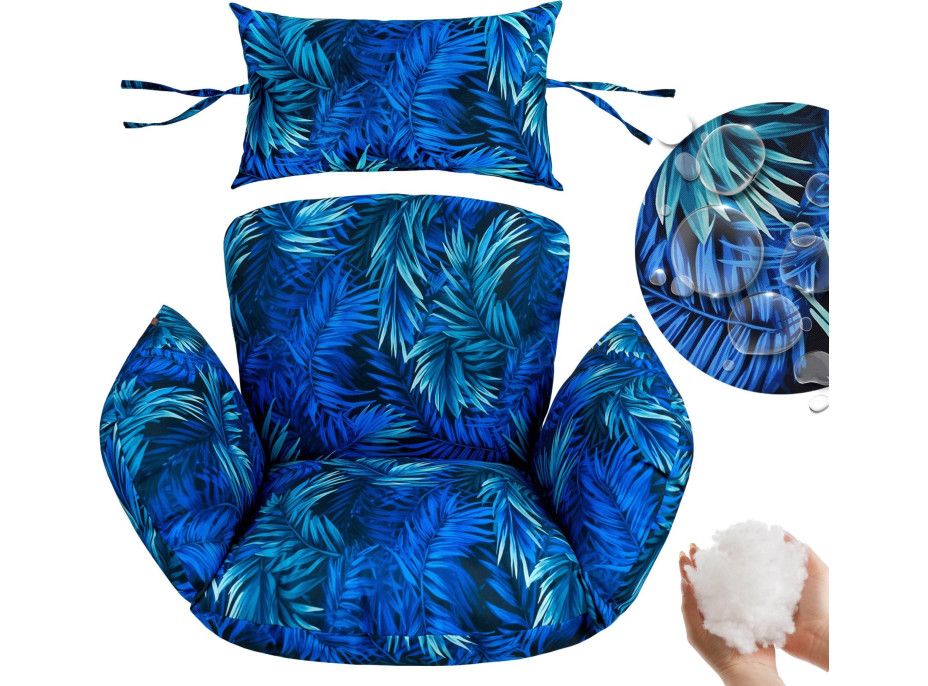 Sedací vankúš PRIMA do závesného hojdacieho kresla - Blue Passion